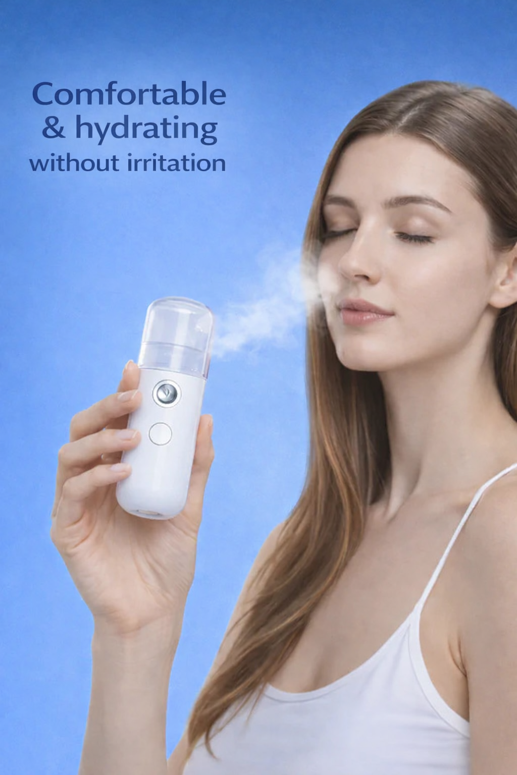 Nano facial humidifier used in daily skincare routine
